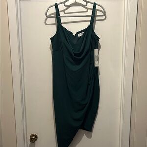 Emerald Sundae Asymmetrical Dark Green Dress